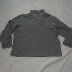 Ralph Lauren Men's Charcoal Zip-Up Sweater